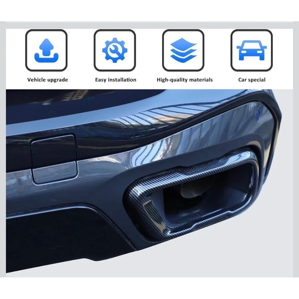 BMW Exhaust Pipe Cover Trim X5 X6 X7 Carbon Fiber Pattern NEW 1 Piece Exterior